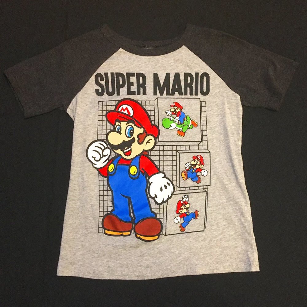 Gray Super Mario - Jumping Beans - Boys Tee - Size 6